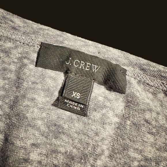 J. Crew Heathered Gray Crystal & Sequin Bejeweled 3/4 Sleeve Tee Shirt Size XS - Picture 2 of 11